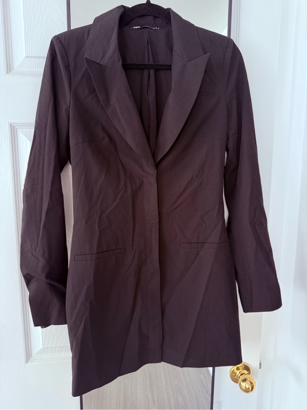 Zara Women's Black Long Blazer Dress